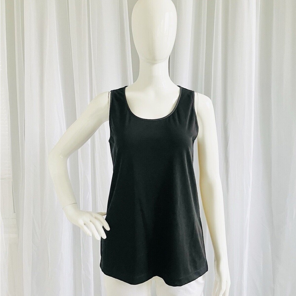 Lafayette 148 New York Black Fitted Sleeveless Tank Top
